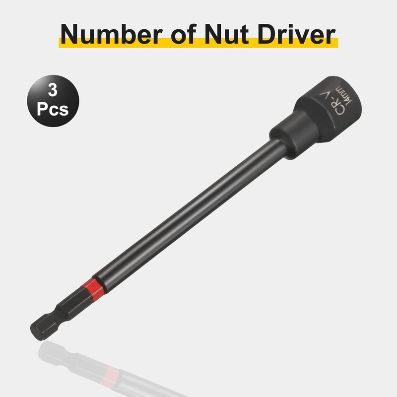 sourcing map 3pcs Nut Driver Drill Bit 14mm Metric Socket