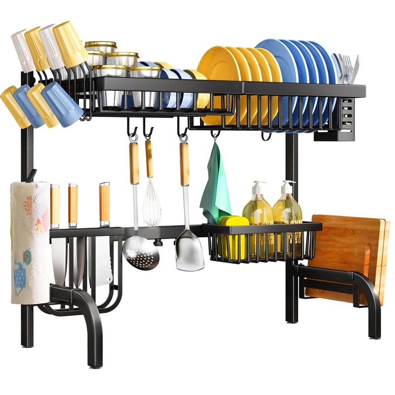 SAYZH Over The Sink Dish Drying Rack, Adjustable (25.5 to