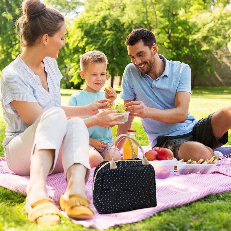 Pack of 2 Simple Lunch Box Bag, Waterproof Lunch Bag,