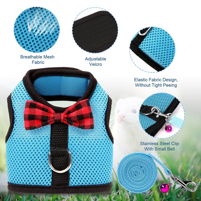 Rypet Small Animal Harness and Leash - Soft Mesh Small