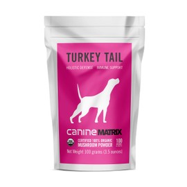 Mushroom Matrix Canine Organic Mushroom Powder Turkey Tail Immune Support and Holistic Defense Supplement for Dogs, 100 Grams (Packaging May Vary)