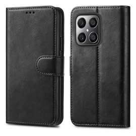 GAPlus Honor X8 5G Case - Black Premium Wallet Case Leather Flip Cover [Card Holder] [Magnetic Closure] For Honor X8 5G