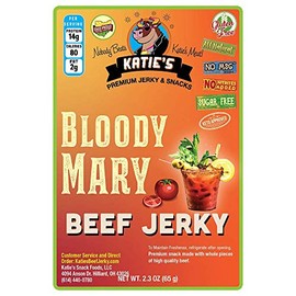 Katie's Beef Jerky - Sugar Free Beef Jerky -12 Delicious Keto-Friendly Flavors, High Protein, Sugar Free Meat Snacks, Great Snack for Low Carb Diet, Made in USA (Bloody Mary, 6)