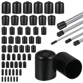 156 Pcs 9 Sizes Rubber End Caps，Black Round Vinyl Flexible End Caps Bolt Covers Bolt Caps Rubber Covers for Screws 2/3/4.5/6/7/8/9.5/12/20mm Screw Thread Protectors Assortment Kit