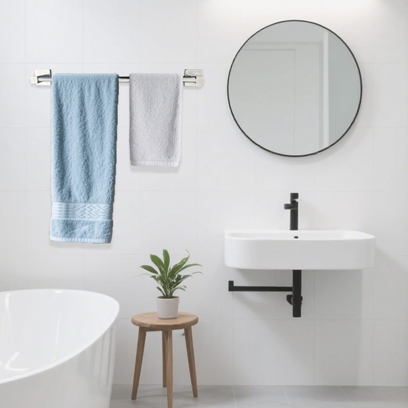Stainless Steel Telescopic Towel Bar, Adjustable Bathroom Towel Rack for