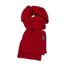 PuTian 100% Merino Wool Scarf for Men & Women Soft Warm Breathable Everyday Knitted Neck Wear for Fall Winter Cold Weather Thermal Neck Warmer, Red