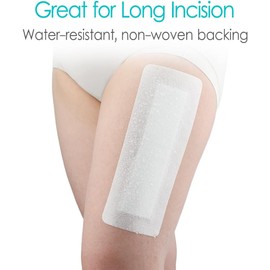 Hola Health 20 apósitos adhesivos impermeables de 10 x 30 cm para cirugía de cadera y reemplazo de rodilla, protectores de ducha para heridas de incisión quirúrgica larga.