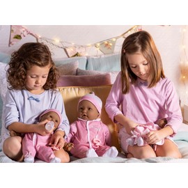 JC Toys La Baby African American 11-inch Small Soft Body Baby Doll La Baby | Washable |Removable Pink Floral Outfit w/Hat, Pacifier & Blanket | for Children 12 Months +