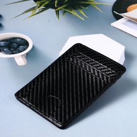 Cupimatch Wallet for Men, Credit Card Holder, RFID Blocking with 1 Photo Pocket, 4 Card Slots, 2 Hidden Compartments, Wallet, Carbon fibre leather