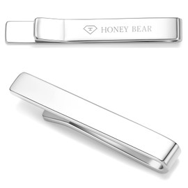 HONEY BEAR 1.57 Inch Men's Children's Tie Clip for Narrow Ties Tie Clip 4 cm, copper, No Gemstone