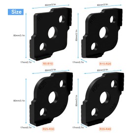 Set of 4 Milling Templates for Router, Radius Jig Router Templates, for Hand Edge Trimmer, Engraving Machine, Woodworking Tool (R5 R10 R15 R20 R25 R30 R35 R40)