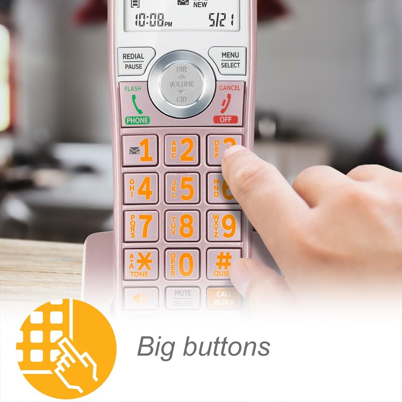 AT&T CL82257 DECT 6.0 2-Handset Cordless Phone for Home with