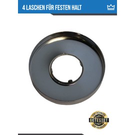 FEINER® Siphon Rosette Push Rosette Inner Diameter 32 mm x Outer 80 mm x Height 12 mm Chrome-Plated Stainless Steel with 4 Tabs for a Tight Fit