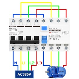 DIHOOL RCD Type AC FI Circuit Breaker Residual Current Circuit Breaker FI Switch DIN Rail 4-Pin 40A 30mA