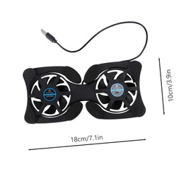 COHEALI Portable Foldable Laptop Cooler with USB Fans Space Saving Cooling Mat for Notebook Slip Design Compatible with All Laptops for Gaming and Office Use Black
