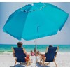 AMMSUN 6.5ft Twice Folded Portable beach umbrella with Sand Anchor