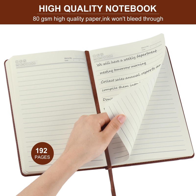 ZCZN 6 Pack Lined Journal Notebooks, 192 Pages A5 Hardcover