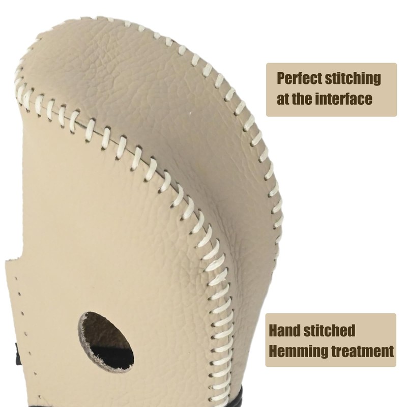 Newnessai Gear Shift Knob Cover with Beige Stitches, Shift Lever