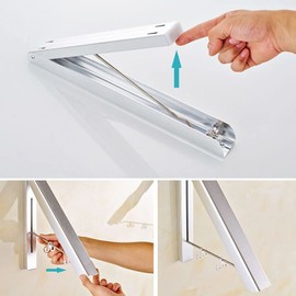 MXFDOKD Clothes Drying Rack, Laundry Racks for Drying Clothes, Closet Storage Organization Wall Mounted Retractable Clothes Hanger for Laundry Room, Garage, Indoor & Outdoor Use, Slim Design Aluminum