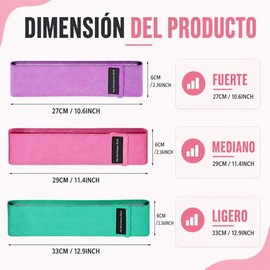 Bandas de Resistencia de Tela Antideslizantes, 3 Niveles de Resistencia Bandas Elasticas de Fitness, Banda de Ejercicios de Cadera para la tonificació
