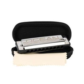 Ocean Rock Blues Harmonica in A, black (incl. stylish soft case and cleaning cloth)