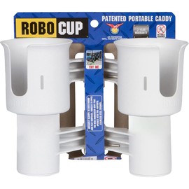 ROBOCUP ROBOCUP, (White), Best Cup Holder for Drinks, Fishing Rod/Pole, Boat, Beach Chair, Golf Cart, Wheelchair, Walker, Drum Sticks, Microphone Stand