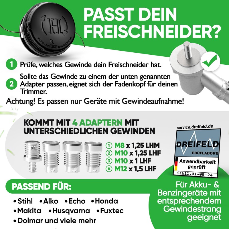 Heckenpracht® Line Head for Brush Cutter with Tap & Go