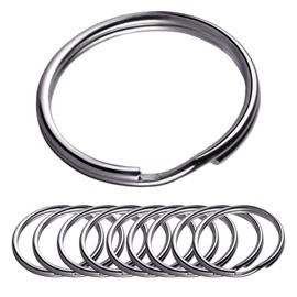 Key Ring Hoops Steel 50mm Split Key Rings Round Flat Key Chains Key Ring Hoop for Car Home Keys Organization Arts & Crafts Lanyards Keys Pack of 20.