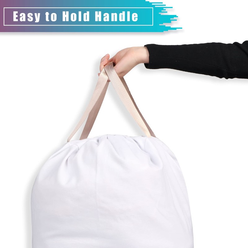 LOLOMLO Extra Large Canvas Laundry Bags with Handles & Drawstring