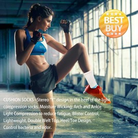 Compression Socks for Women & Men Circulation - Plantar Fasciitis Crew Socks Best Support for Athletic Running Cycling（L/XL)