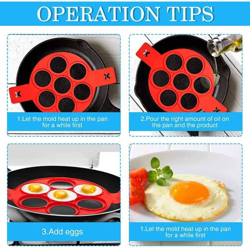 Nonstick Pancake Molds Ring Silicone Fried Egg Mould Reusable Pancake