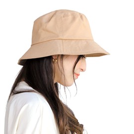 14+ ICHIYON PLUS ihat0496 Women's Bucket Hat, UV Protection, Spring & Summer, UV Safari Hat, Sun Protection Hat, 100% Cotton, Hand Washable, Size Adjustable, Small Face Effect, Simple, Easy to Match,