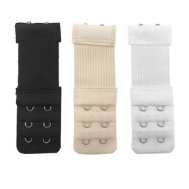 Yesmin Pack of 3 Bra Strap Extenders Extensions Elastic Extender Set 2 Hooks (White, Black and Skin Colors)