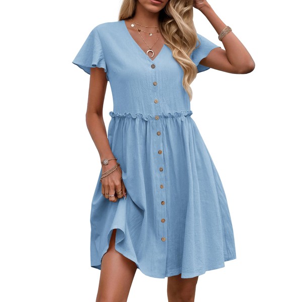 Zeagoo Women Midi Summer Spring Casual Cover Up Sundress 2025