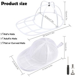 ZDDGNN Cap Washer for Washing Machine, Baseball Cap Washing Rack, Folding Hat Shelves, Cap Washing Machine Shape, Cap Holder for Washing Machines and Dishwashers Pack of 2, White 2 pieces