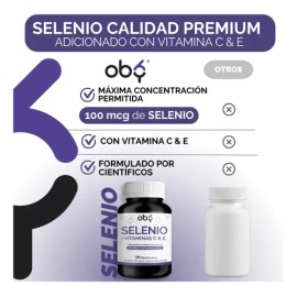 Selenio Max Concentración 120 Caps | Potenciado con Vitamina C y Vitamina E | Oby Vitaminas Mujer y Hombre | Suplemento Antioxidante 100% Natural en c