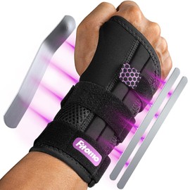 Fitomo Wrist Support with 3 Splints ＆ Soft Thumb Design for Carpal Tunnel