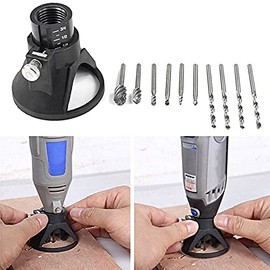 VOBOR Electric Grinder Locator Drill Holder - 29Pcs Rotary Multi-Tool HSS Router Drill Bits Cutting Guide Routers Attachment Kit Tool Accessory