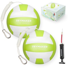 Trymaker Tetherball Ball and Rope, 2 Packs Tether Ball Soft for Kids, Tether Balls and Rope Set with Pump for Adults Backyard Outdoors