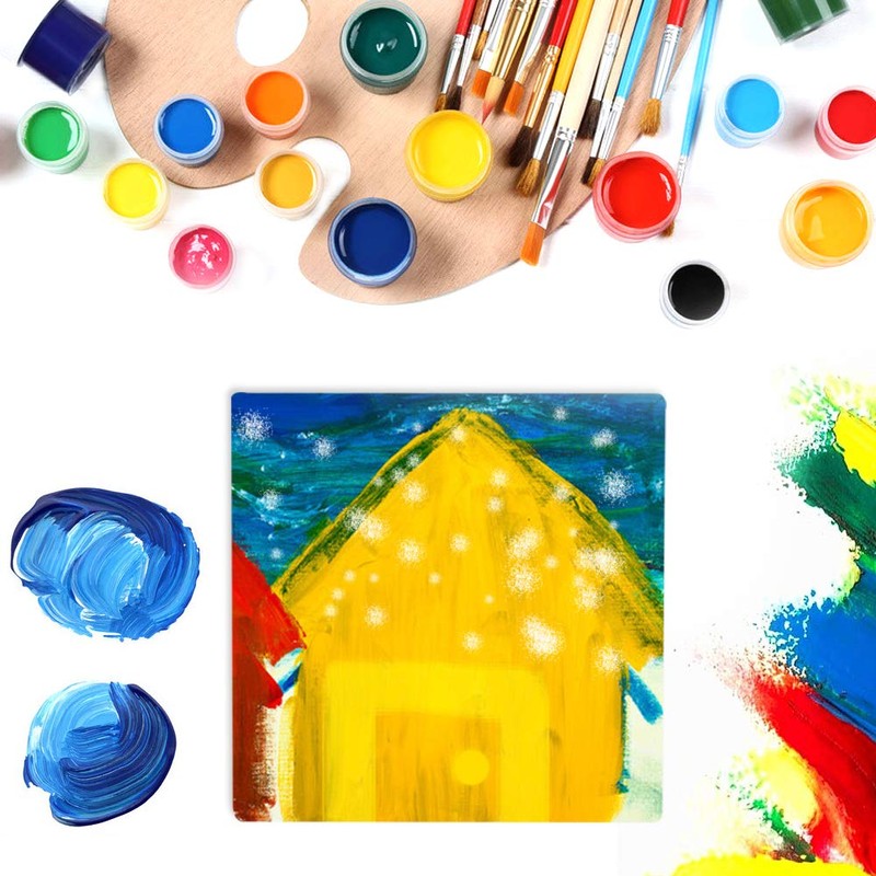 SwirlColor Canvas for Painting, 10 x 10 cm, White Blank