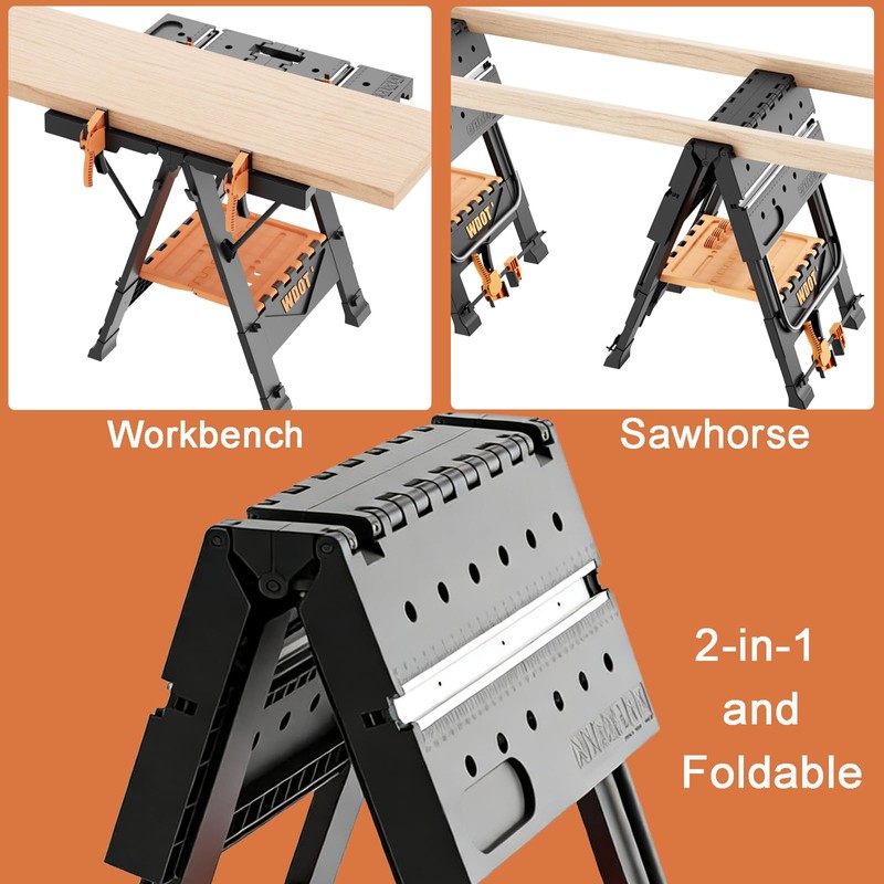 WDOT Work Bench Table 2 in 1 Portable Folding Workbench