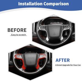 RT-TCZ Red Steering Wheel Cover for Chevy Silverado/Suburban/Tahoe 2014-2018 & GMC Sierra/Yukon 2014-2018, ABS Plastic, Car Interior Accessory