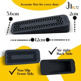 4 Pack Door Stoppers for Floor (12 x 3.6 x 2 cm) – Heavy-Duty Non-Skid Door Wedges – Scratch-Resistant Door Stop for Bottom Door Solidness – (4, Pack-4 (Black))