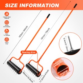sancat Lawn Aerator, 21" Push Coring Aerator,Preasembled Spike Gardening Aerator Tool,Lawn Plug Soil Aerator,Aerator Lawn Tool,75" Adjustable Handle,Heavy Duty Aerator for Lawn,Garden,Farm Care.