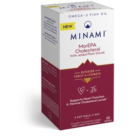 MINAM - Omega-3 Fish Oil - MorEPA Cholesterol with Added Plant Sterols - 60 Softgels