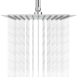 NearMoon - Cabezal de ducha de lluvia cuadrado de acero inoxidable de alto flujo, diseño de alta presión, impresionante experiencia de ducha incluso con bajo flujo de agua (10 pulgadas, acabado