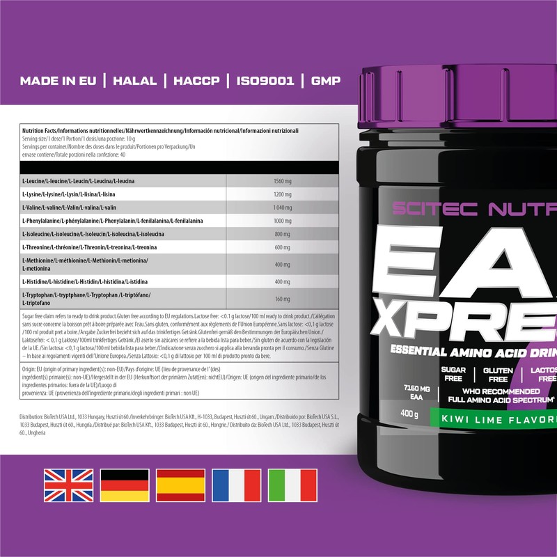 Scitec Nutrition EAA Xpress Flavored Essential Amino Acid Supplement Beverage