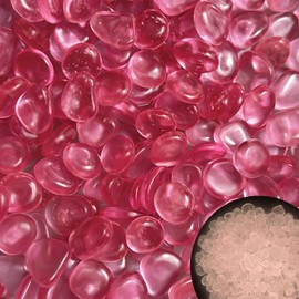 Glow Pebbles, 200 pcs Glowing Rocks, Glow in The Dark Stones for Outdoor Decor, Garden Lawn Yard, Luminous Pebbles for Landscaping, Walkway Pathway, Aquarium Fish Tank Rocks (Star Pink)