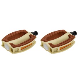 Bicycle Pedals for Classic Fixie Bicycle City Bike Retro Vintage Brown and Cream 6151mar