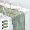 Gzcvba Cheesecloth Sparkly Table Runner 35x120 Inches Gauze Boho Rustic